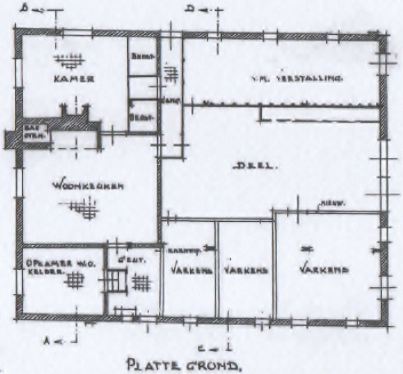 Huisseling.nl; Boerderijplattegrond Grotestraat 36